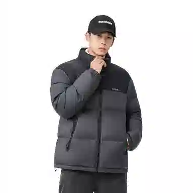 鸭鸭 中青年韩版休闲基础百搭短款立领户外运动加厚保暖暗黑面包羽绒服 男女同款