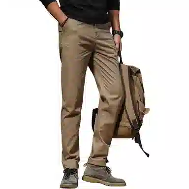 季言 直筒纯色百搭休闲裤 男款