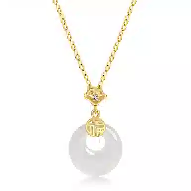 【福运顺遂】 印象眸 福气平安扣新中式福字招财纳福如意福牌小众 礼盒包装#好运 玉髓 项链 女款