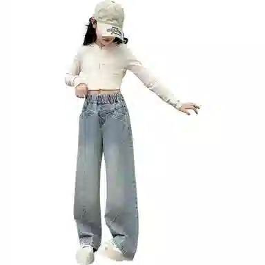 木木屋牛仔裤 休闲舒适百搭洋气 蓝色 儿童款