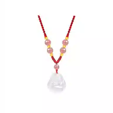 【顺丰包邮】 中国珠宝 笑口常开 笑脸弥勒佛招财纳福小佛公国风新中式小巧百搭可调节锁骨链好运 玉髓 项链 男女同款情侣款