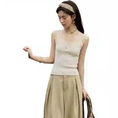 谜秀 蕾丝羊毛夏季通勤吊带背心 女款