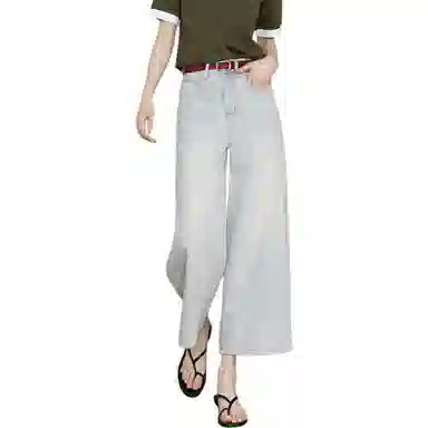 【dme】 宽松遮肉显瘦八分阔腿直筒牛仔裤 女款