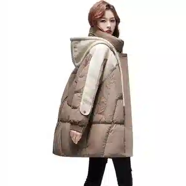 鸭鸭 休闲保暖长袖连帽羽绒服 女款