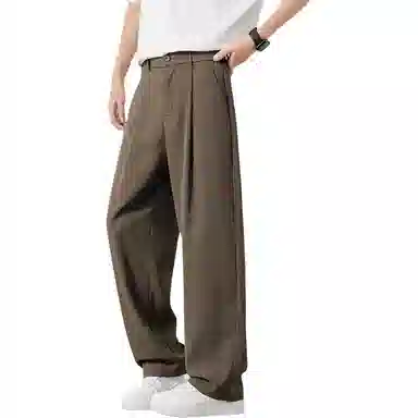 顶峰保罗 纯色垂感薄款透气直筒长裤宽松简约小众潮牌百搭高级感舒适显瘦显高阔腿休闲裤 男女同款