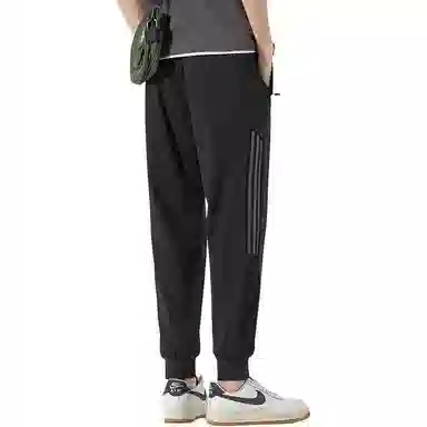 顶峰保罗 冰丝薄款速干弹力束脚九分裤潮牌百搭时尚潮流复古简约运动休闲裤 男女同款