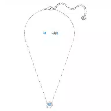 Swarovski Sparkling Dance Round Set Blue Gold Plated