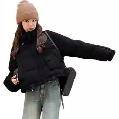 水中花 短款收腰立领棉服 女款