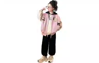迷乐童堡 童装 休闲宽松露肩棒球服 女童