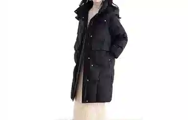 鸭鸭 连帽大口袋韩版休闲连帽羽绒服 女款