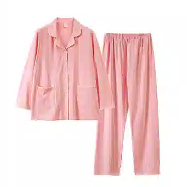 夏芬妍 舒适柔软黄边翻领孕期月子服家居服简约亲肤休闲长袖长裤可外穿睡衣套装 女款