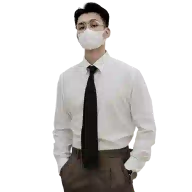 沐诚阳译 纯色合身复古百搭舒适简约设计感翻领长袖衬衫 男款