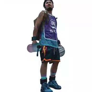 美式高街复古闪电纹透气速干三分短裤适合户外跑步训练等多种场景专业篮球裤 男女同款