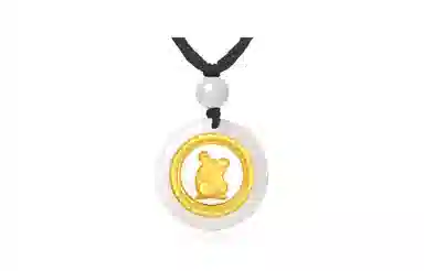 百利金 时转运来 精致大气萌趣可爱简约个性 国潮新中式复古金镶玉锁骨链 玉髓 玉石项链 男女同款情侣款