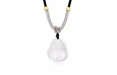 月斐 转运珠弥勒佛观音菩萨 本命年平安白大肚弥勒佛黑绳 复古国潮转运笑佛 玉髓 项链 男女同款情侣款