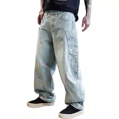 PANDA ADEVIL Devil Wide-Leg Jeans Blue