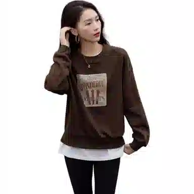 【dme】 字母圆领合身长袖卫衣 女款