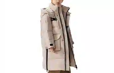 鸭鸭 童装 拼接撞色加厚长袖连帽羽绒服 儿童款