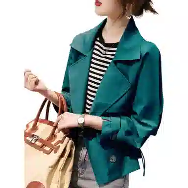 【dme】 小个子短双排扣翻领风衣 女款