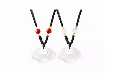 百利金 祥云平安锁 玉见如意吉祥顺遂国潮复古新中式精致轻奢气质百搭小众设计转运珠吊坠锁骨链 玉髓 项链 男女同款情侣款