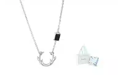 DAISY BEAUTY Deer Antler 925 Silver Necklace
