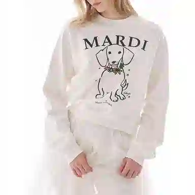 MARDI MERCREDI SS25 SWEATSHIRT SWING THE TAIL DDANJI FLOWER NECKLACE