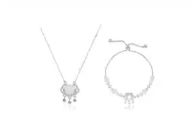 尚银福 祥云平安锁 国潮新中式复古时尚优雅气质轻奢高级感 民族风长命锁小众创意设计灵动流苏 锁骨链 合金 项链 女款