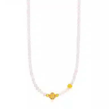 潮宏基 花韵 国风 水晶 玉石项链 女款