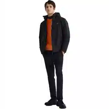 比音勒芬 轻户外防风纯色可脱卸帽羽绒服 男款