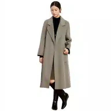 富铤 纯色翻领气质大衣 女款