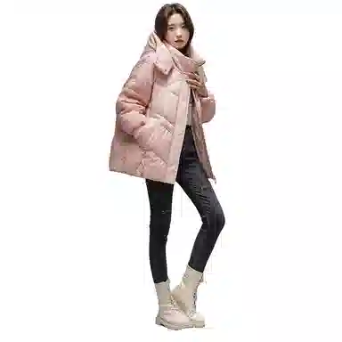 鸭鸭 经典抗寒保暖时尚休闲连帽羽绒服 女款