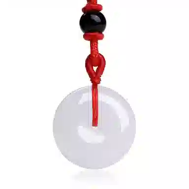 印象眸 玉平安扣 新中式古风如意玉 金丝玉 玉石项链 男女同款情侣款 礼盒包装