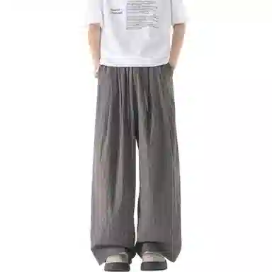 哲源 美式复古纯色简约直筒休闲裤 男女同款