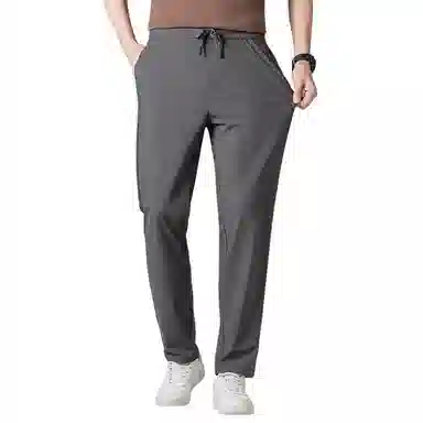 老爷车 纯色高弹直筒宽松休闲裤 男款