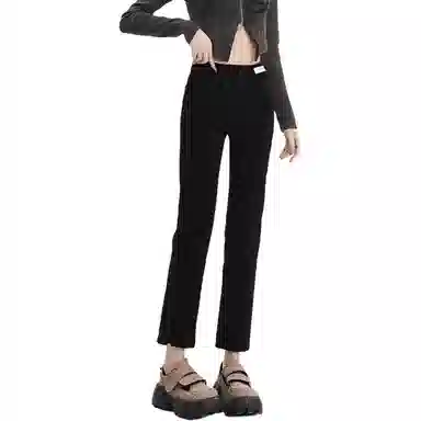 惟熙 直筒高腰薄款宽松牛仔裤 女款 黑色