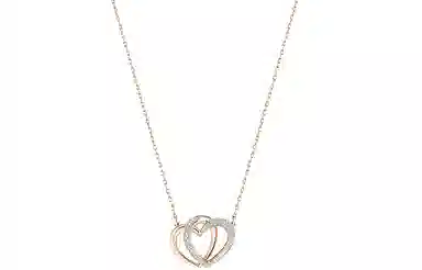 Swarovski Heart to Heart Necklace Rose Gold