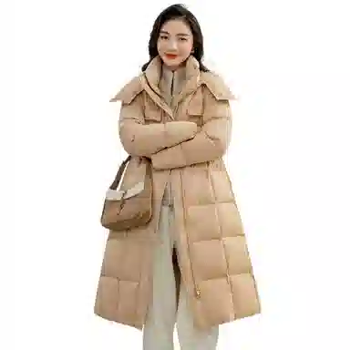 鸭鸭 长款连帽舒适保暖时尚休闲潮流羽绒服 女款