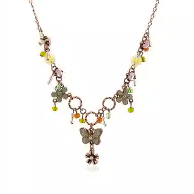 希遇 花时浮蕊 新中式轻奢国潮 时尚简约 小众设计 复古简约 精致高级 #好运 合金 项链 男女同款情侣款