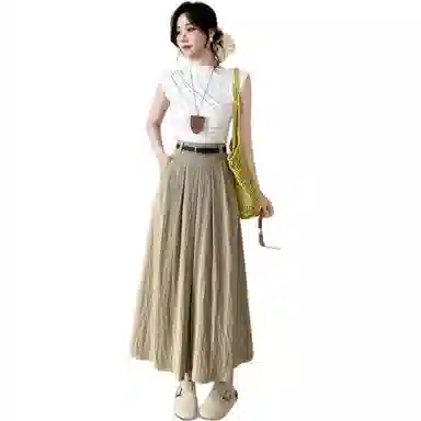 水中花 法式时尚百搭休闲长裙 女款