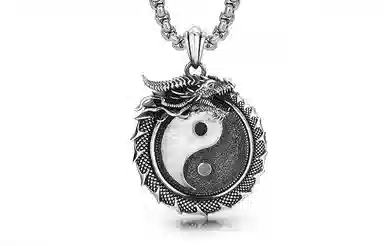 IDEAGEMER Yin Yang Dragon Necklace