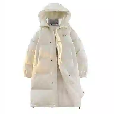 王者荣耀 基础款连帽纯色简约中长款保暖加厚面包字母印花宽松百搭休闲棉服 男女同款