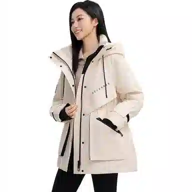 鸭鸭 无性别主义舒适简约短款立领连帽宽松保暖长袖羽绒服 男女同款