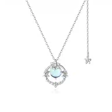 【S925银 浪漫来袭】 七好美银 雪花花环 精致轻奢时尚优雅温柔小清新 简约小众高级感设计 日常通勤百搭 琉璃 项链 女款