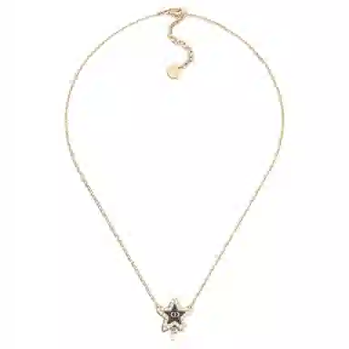 DIOR Deep Sea Blue Star Pendant Necklace Gold
