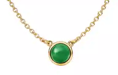 Tiffany & Co. Geometric 18K Gold Jade Necklace