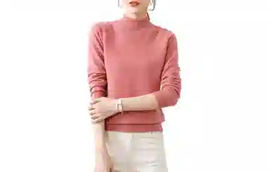 恒源祥 半高领套头打底纯色毛衣 女款