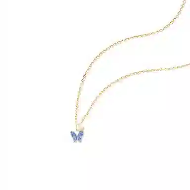 骊碧 蓝色蝴蝶轻奢小众级感气质实用高档轻奢有意义 周年纪念日表白仪式感 合金 项链 女款