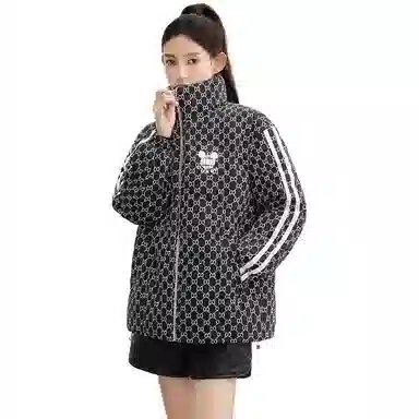 鸭鸭 花色立领合身羽绒服 女款