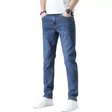 吉肯蒂 夏季薄款冰丝直筒弹力长裤牛仔裤 男款