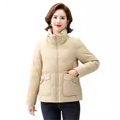 鸭鸭 短款休闲时尚纯色厚款羽绒服 女款